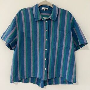 Madewell Blue and Purple Striped Button Down Shirt